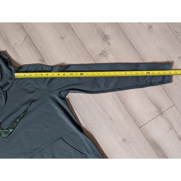 Nike All Time Pullover Hoodie Women Dri-Fit Small Color Gray Green Thumb Holes - Picture 11 of 13